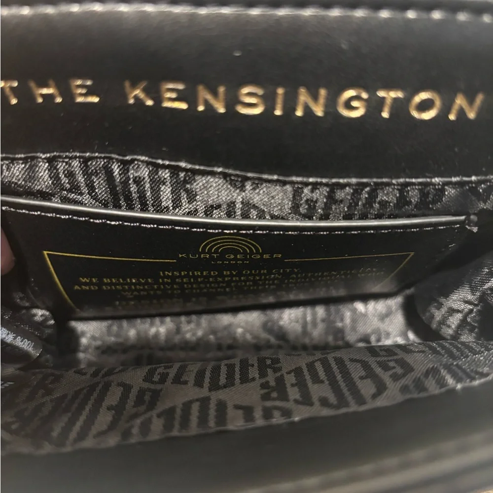 Kurt Geiger Black Quilted Leather Handbag with Gold Hardware, NWOT - Picture 6 of 8
